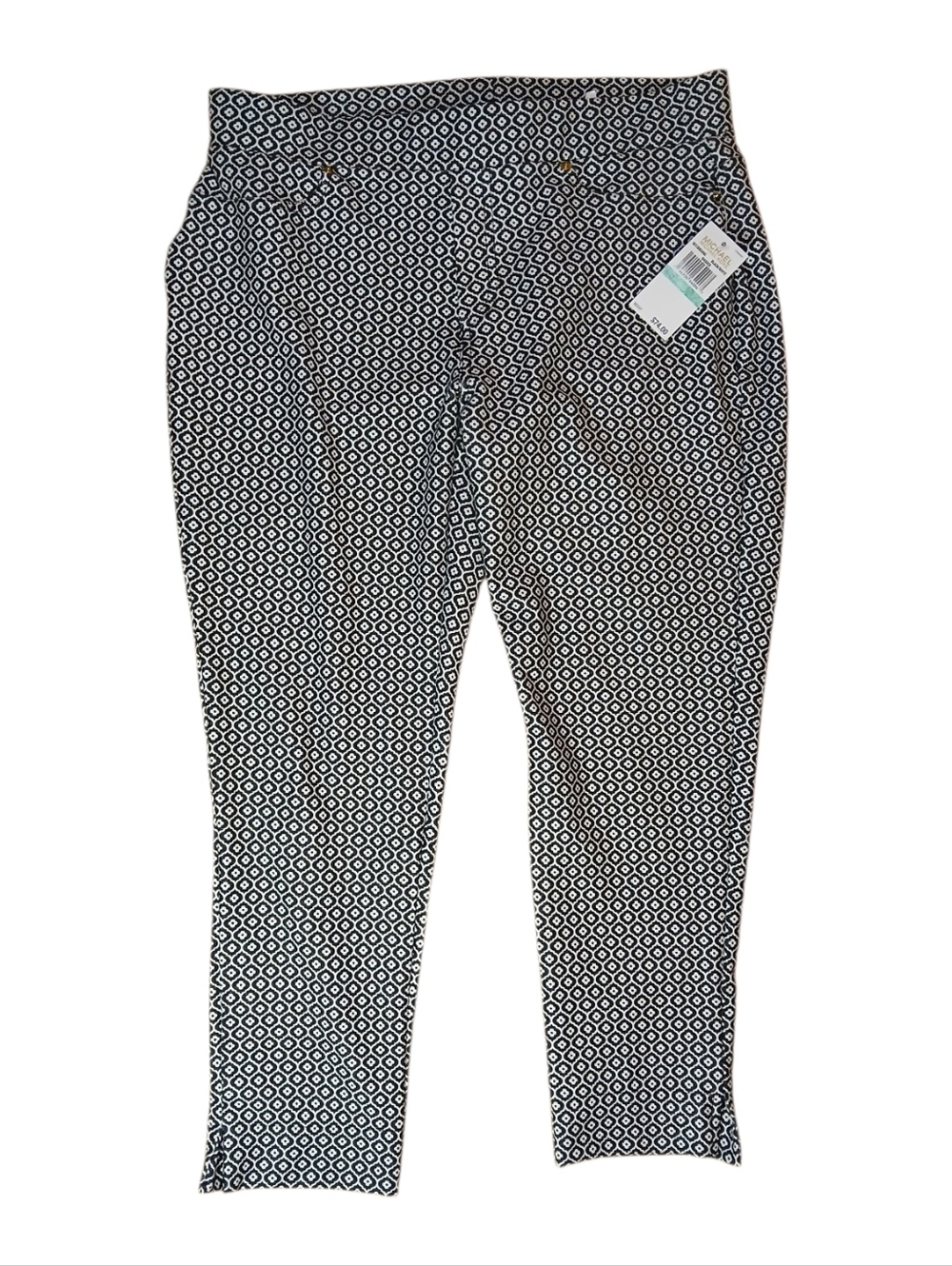 NWT Michael Kors Geometric Print Very Soft Stretch Cropped Pants Size Large